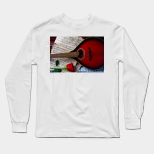 Red Rose And Red Mandolin Long Sleeve T-Shirt